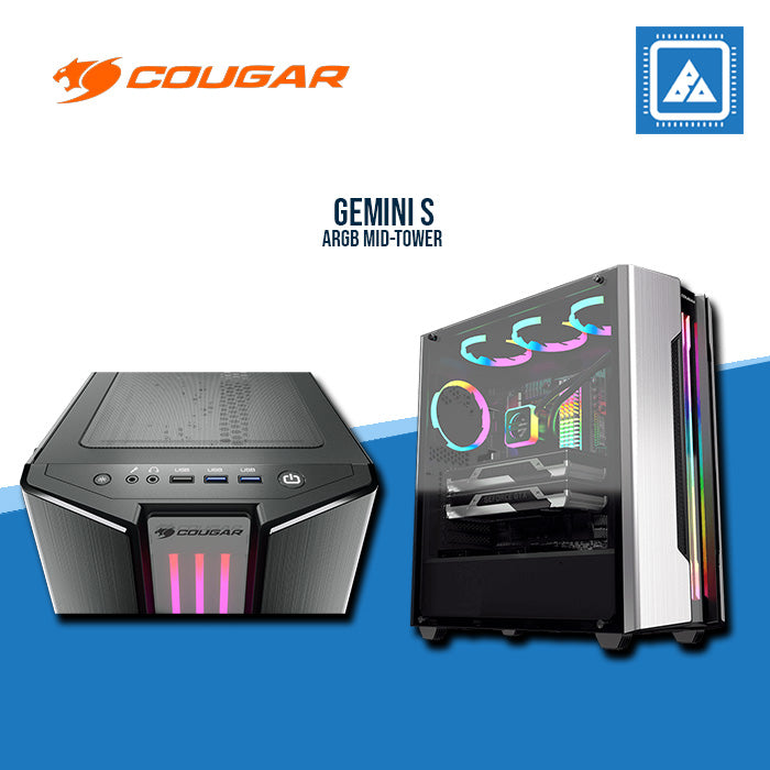 COUGAR CASE GEMINI S / MID-TOWER / ON BOARD RGB / TG / GULL WING DESIGN / (IRON GRAY | SILVER) COUGAR CASE GEMINI S / MID-TOWER / ON BOARD RGB / TG / GULL WING DESIGN / (IRON GRAY | SILVER)